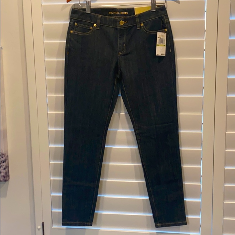 MK skinny jeans. Dark blue denim.